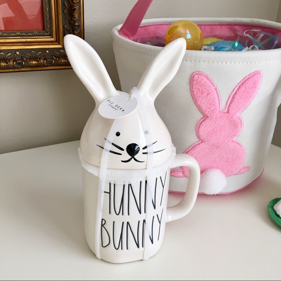 NWT {Rae Dunn} HUNNY BUNNY Mug Lid Topper Ears - Picture 2 of 5